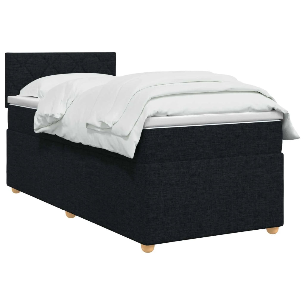 Letto box spring con materasso Nero 90 x 200 cm Tessuto 3452340