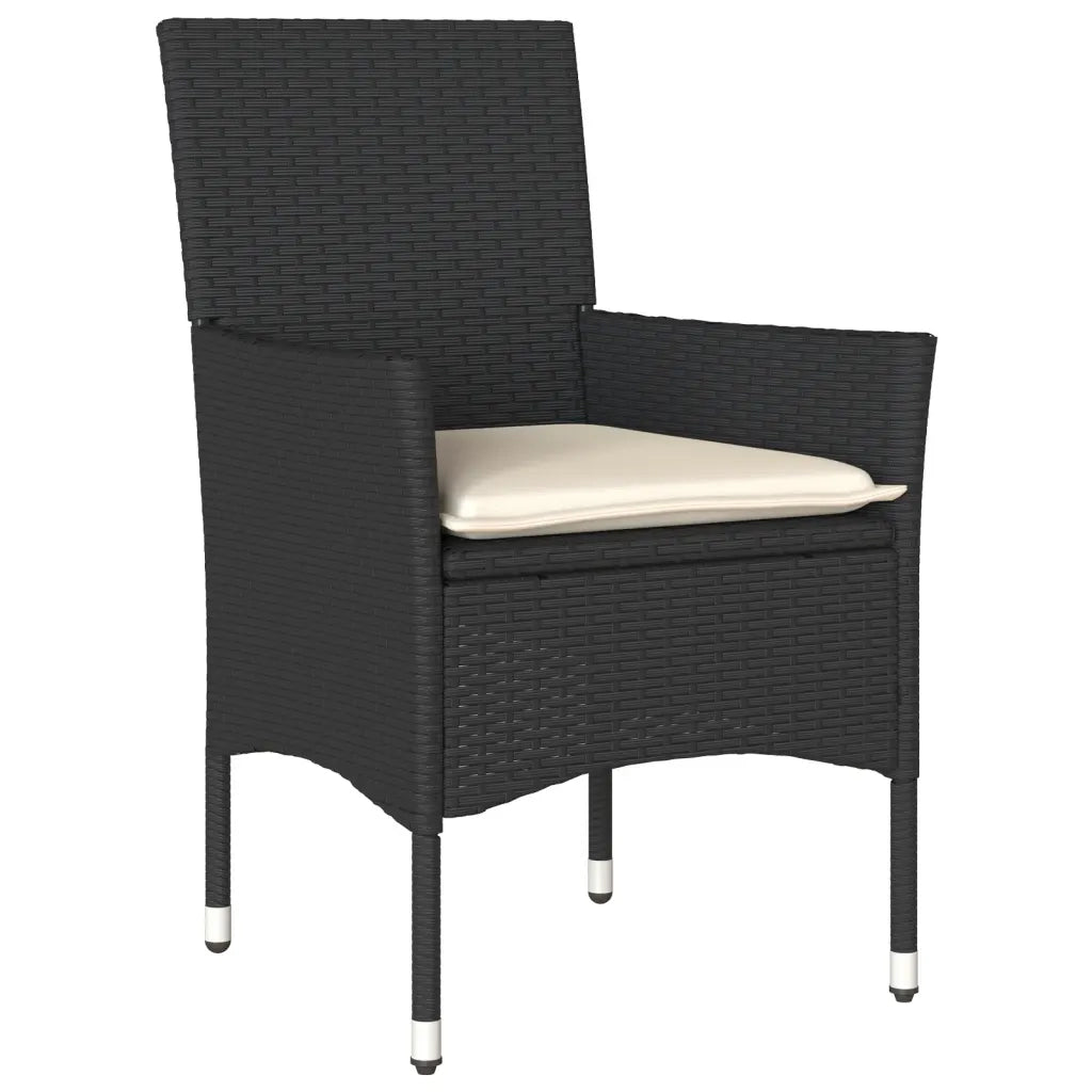 Set da Pranzo da Giardino 3 pz con Cuscini Polyrattan e Vetro 3278537