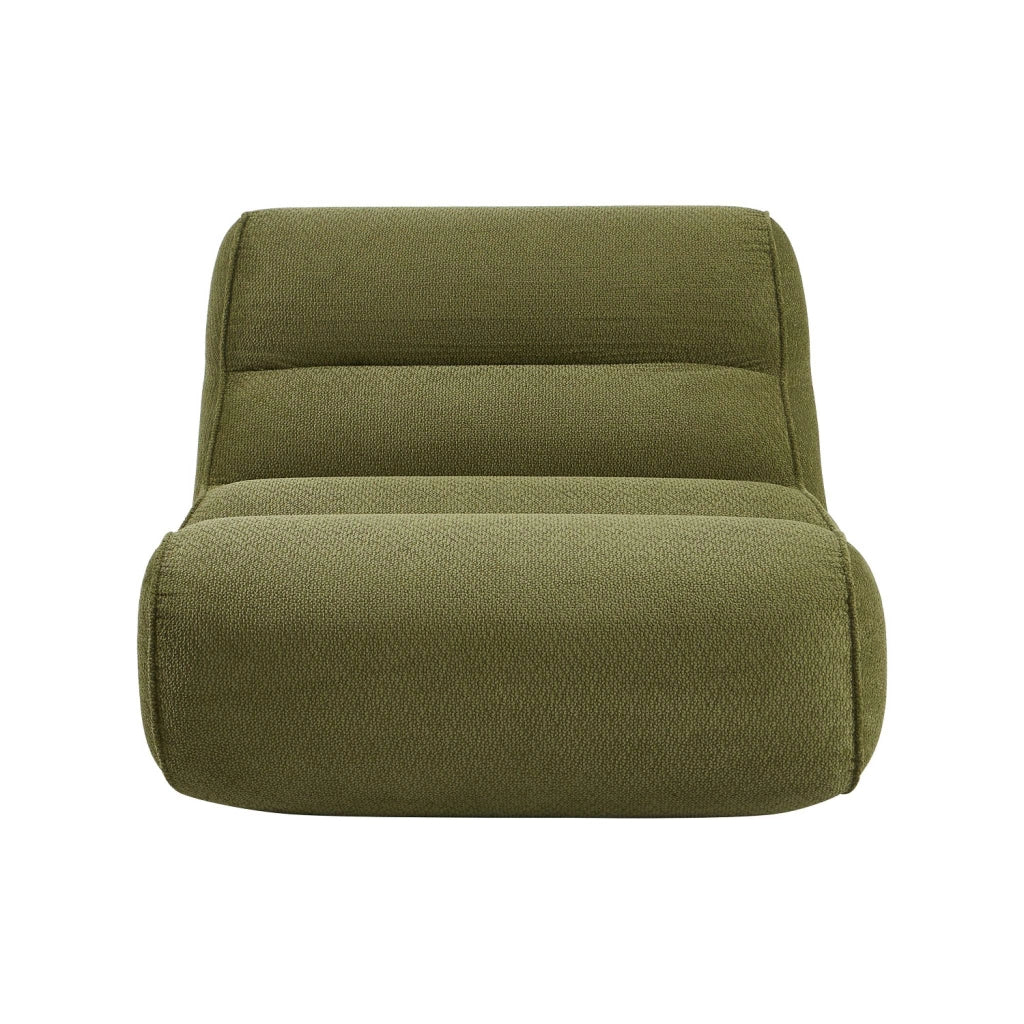 Poltrona in tessuto ciniglia, verde kaki