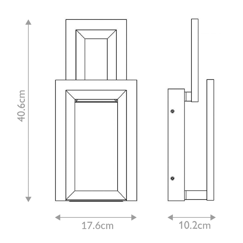 Applique moderna geometrica nera LED 20W Inizio Quintiesse