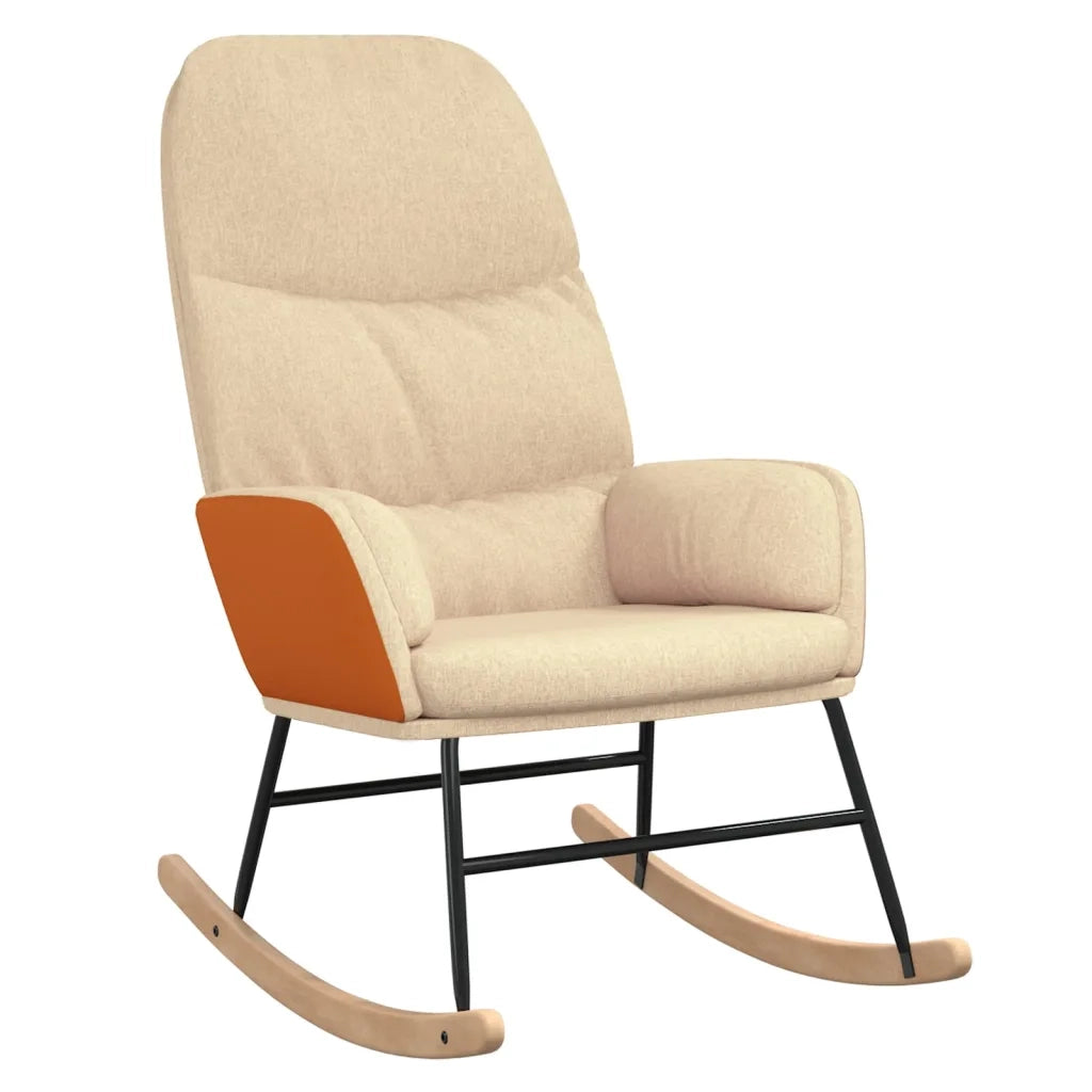 Sedia a Dondolo Crema in Tessuto CFW4314154