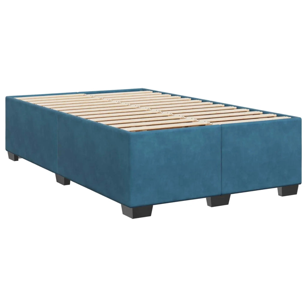 Letto box spring con materasso Blu 120 x 200 cm Velluto 3455094