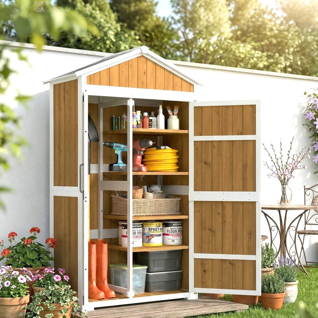 Armadio da Giardino ¨C zephmum ¨C Naturale 105x55x179 cm