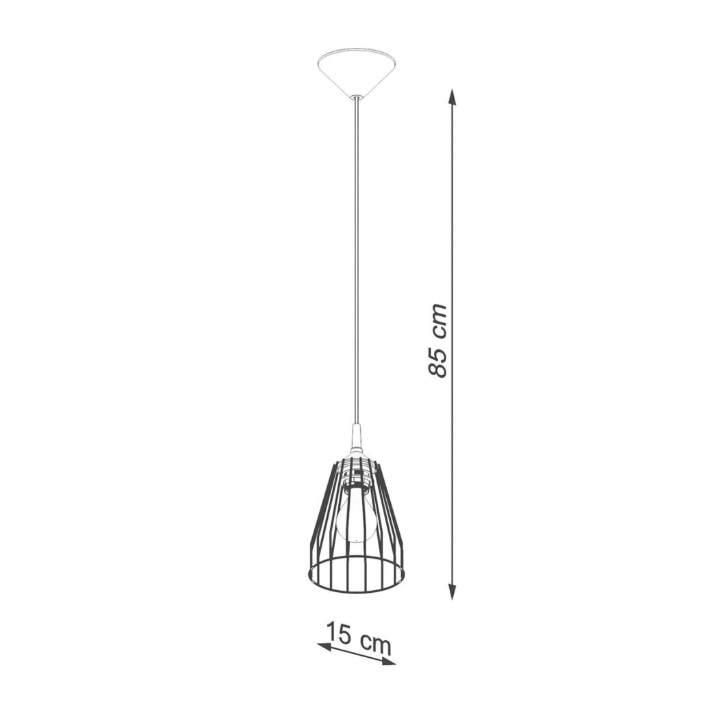 Lampada a sospensione industriale Leyo nera E27 15cm