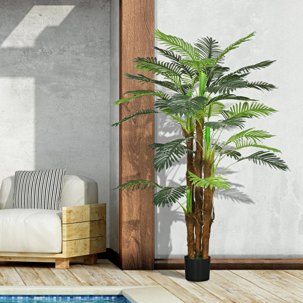 Palma Artificiale 160cm ¨C Xylo ¨C Decorazione Interna con Vaso Marrone e Verde