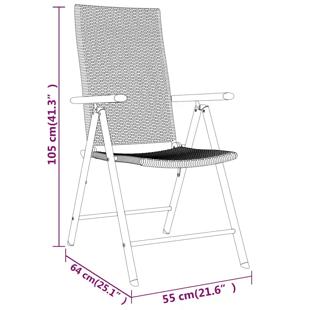 Set da Pranzo da Giardino 7 pz Nero 3099110