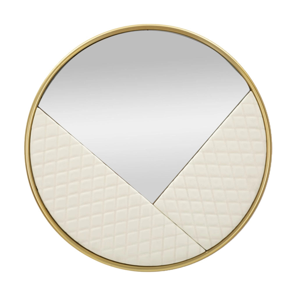 Specchio con Cornice VKH487, Bianco, Metallo, 80x3x80 cm