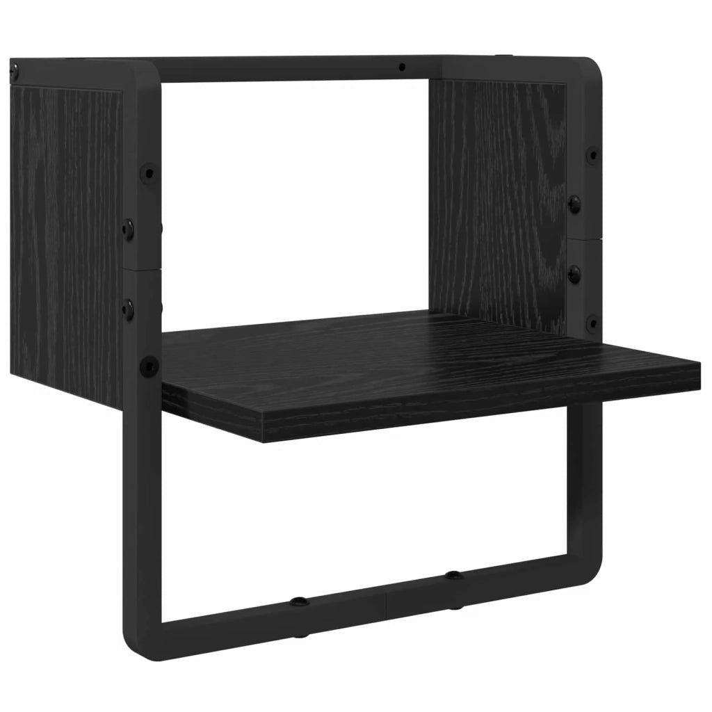 Set mensole da parete 4 pcs Rovere Nero 65 x 25 x 30 cm 882846