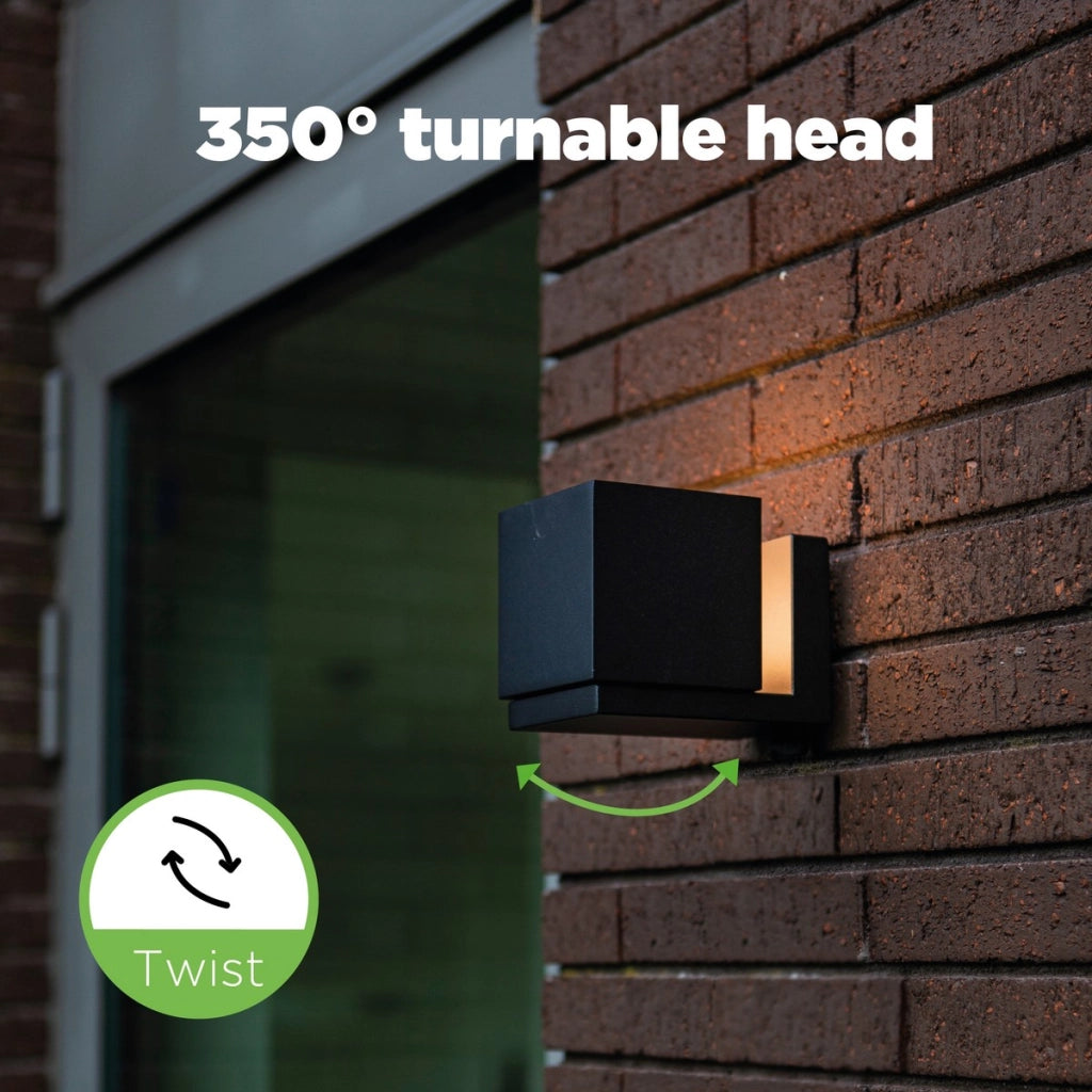 Applique esterna CUBA nera LED 12W 3000K IP54 Lutec