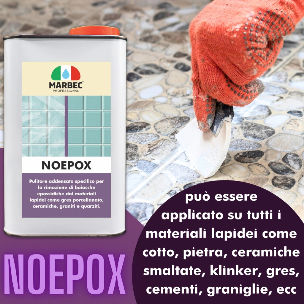 Come rimuovere boiacche epossidiche NOEPOX   1LT detergent + Tampone NERO