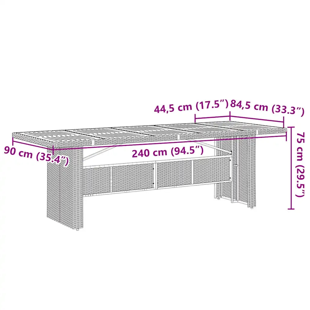 Set da Bistrò da Giardino 11 pz con Cuscini Nero in Polyrattan 3277272