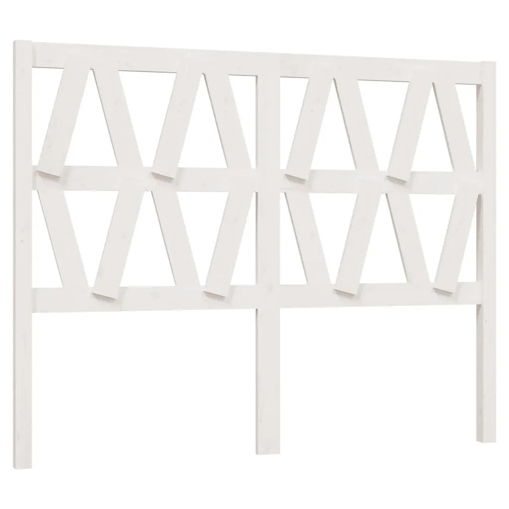 Testiera | Testata per Letto Bianca 126x4x100cm in Legno Massello di Pino