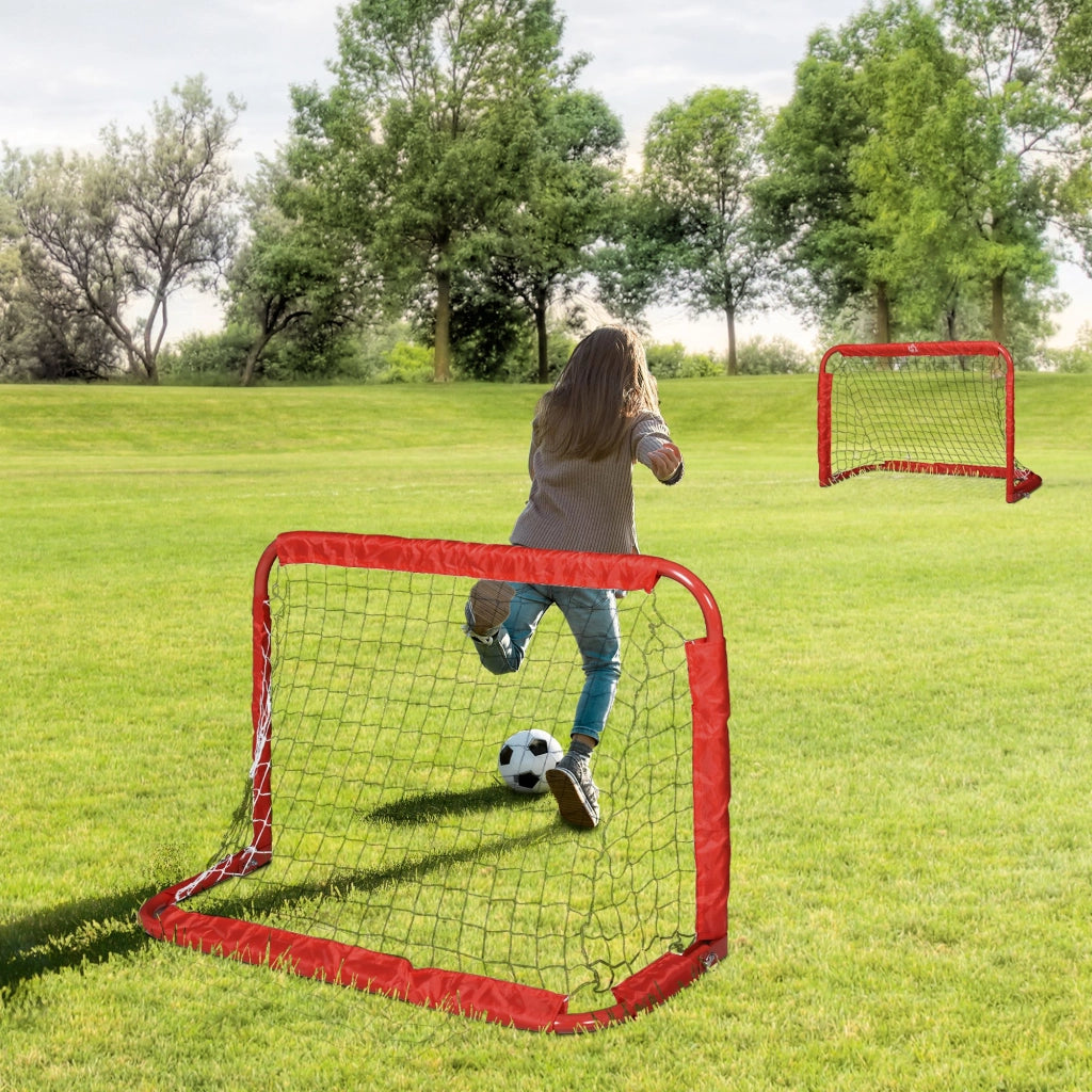 Porte da Calcio Pieghevoli ¨C Xylo ¨C Set 2 Pezzi 90x36x60cm Rosso