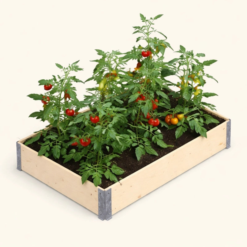 Orto Rialzato in Legno 120×80 cm in Pino FSC, Montaggio Senza Attrezzi in 5 Min Fondo Aperto, Capacità 175L da Giardino Esterno