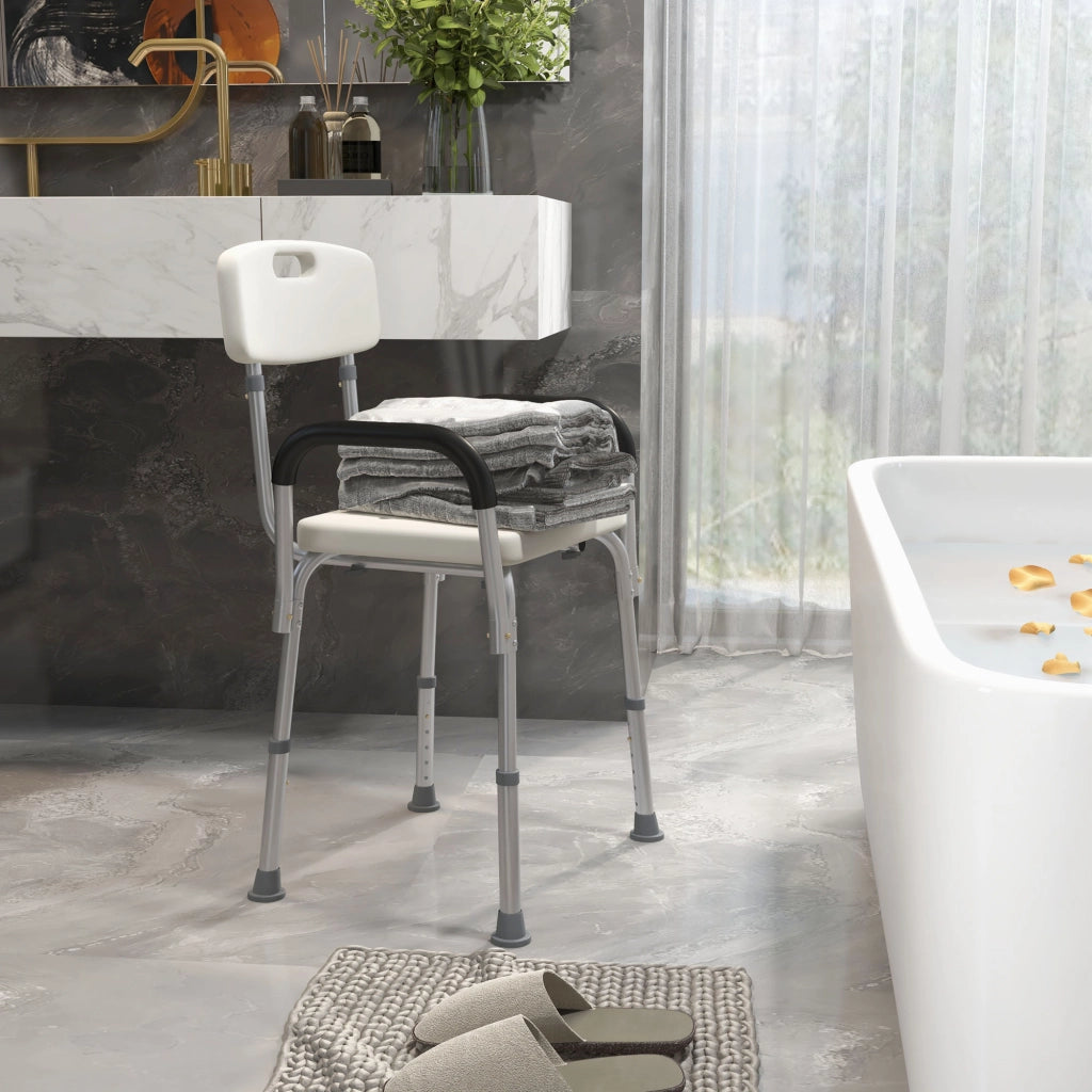 Sedia da Doccia per Anziani con Braccioli Regolabile ¨C Minimal ¨C Grigio