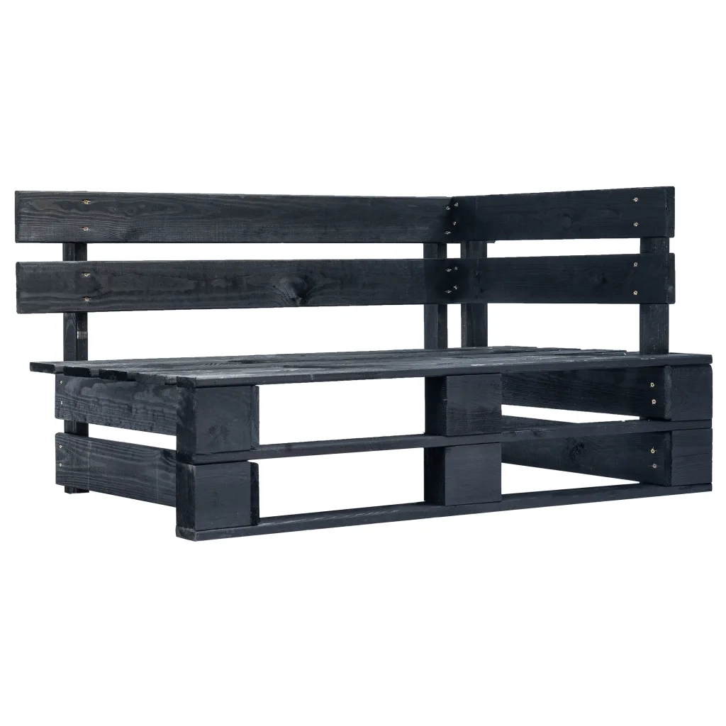 Set Divani in Pallet con Cuscini 6 pz in Pino Impregnato Nero 3067016