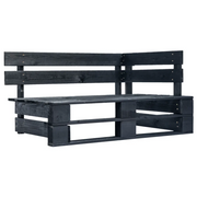 Set Divani in Pallet con Cuscini 6 pz in Pino Impregnato Nero 3067016
