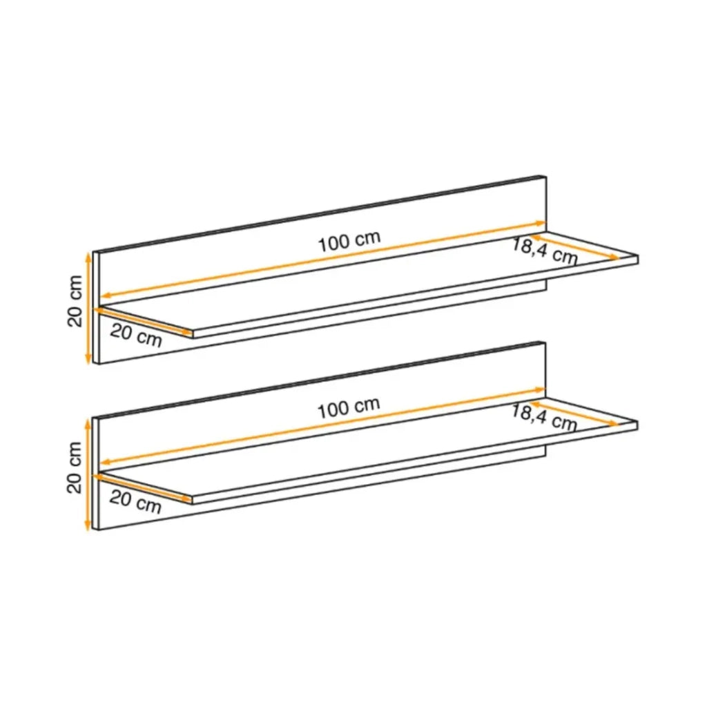 Scaffale FLY – Set di 2 – Rovere chiaro