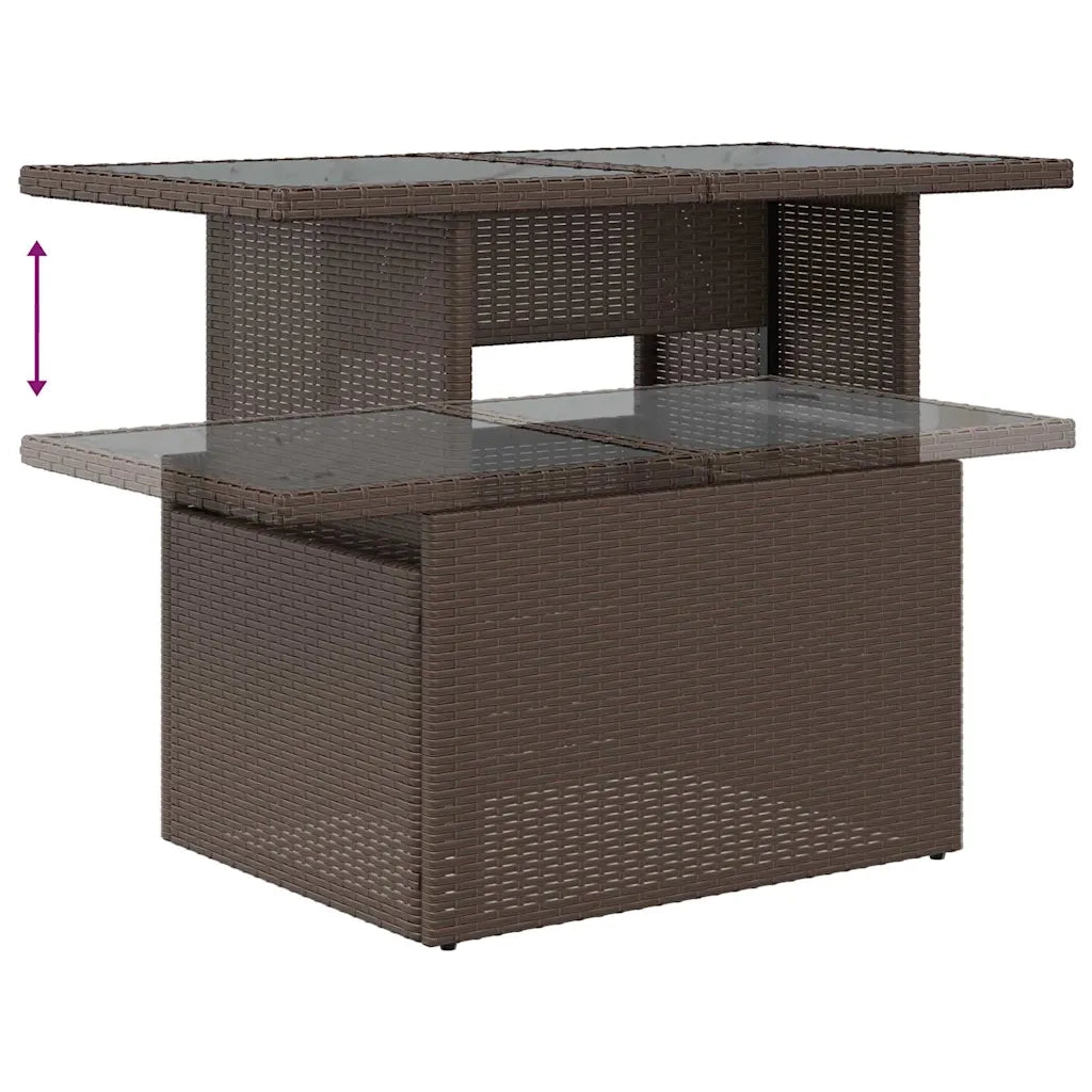 Set Divani Giardino 9 pz con Cuscini Marrone Polyrattan Acacia 3326185