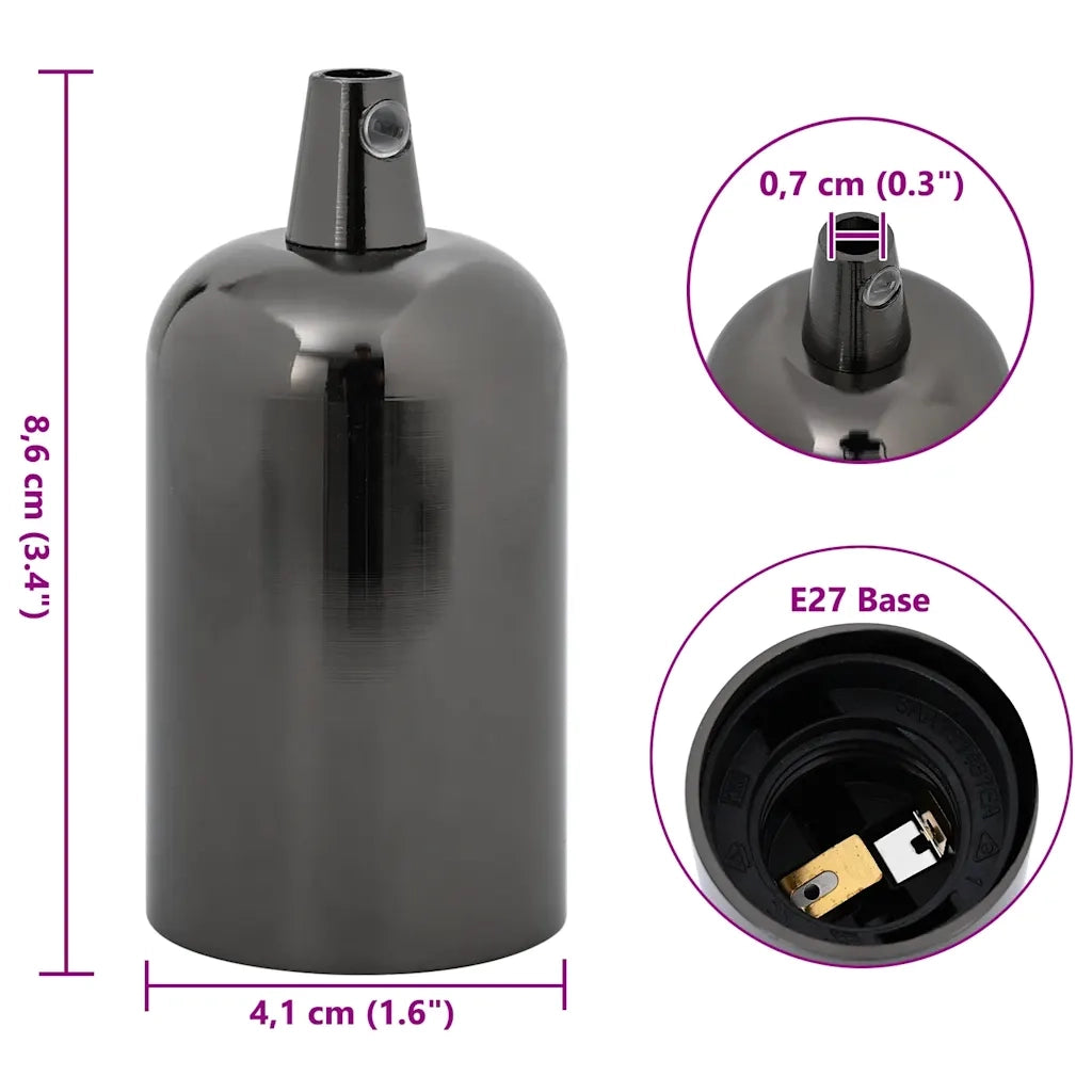 Portalampade 2 pz Nero Lucido E27 CFW3893440
