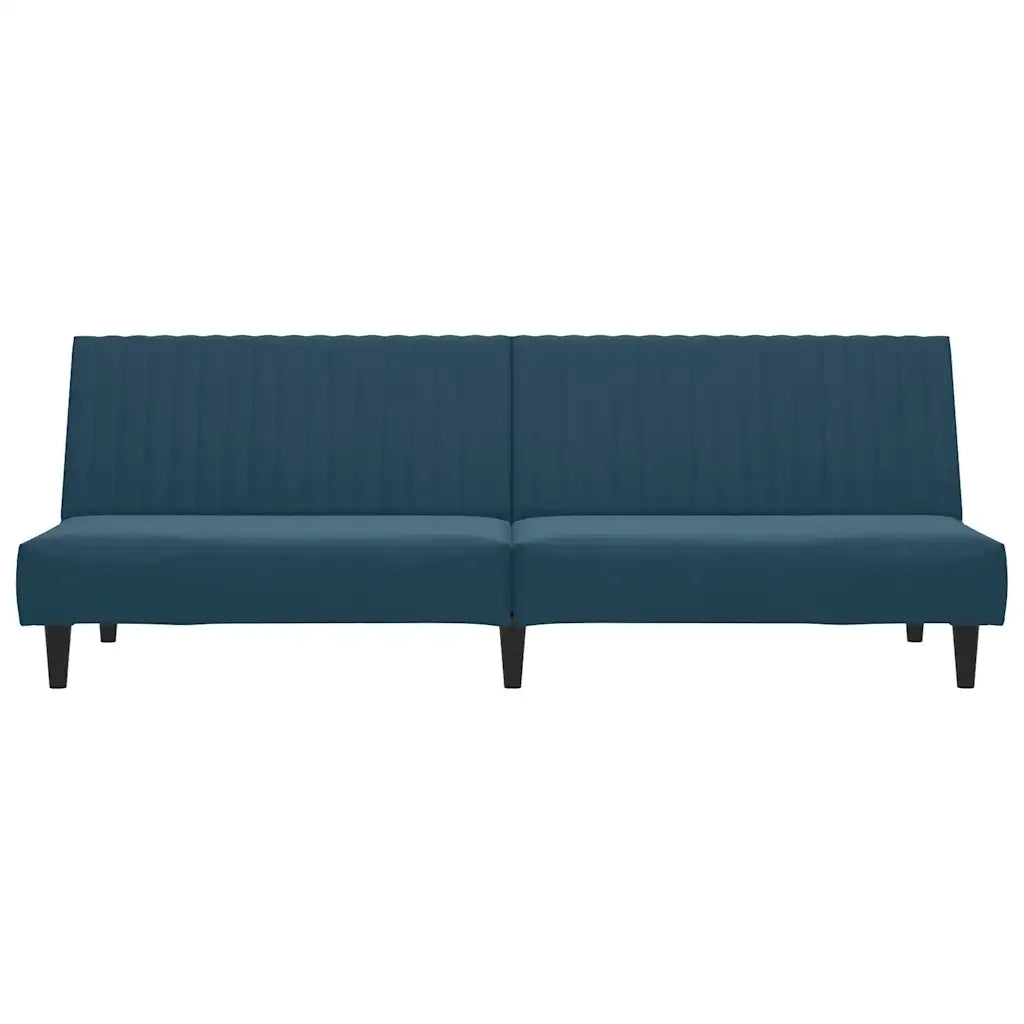 Divano Letto a 2 Posti Blu in Velluto 375925