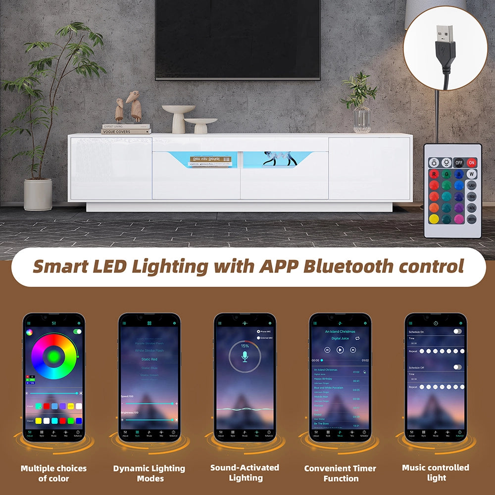 Mobile TV - Xylo - 180x40x45 cm LED 2 cassetti