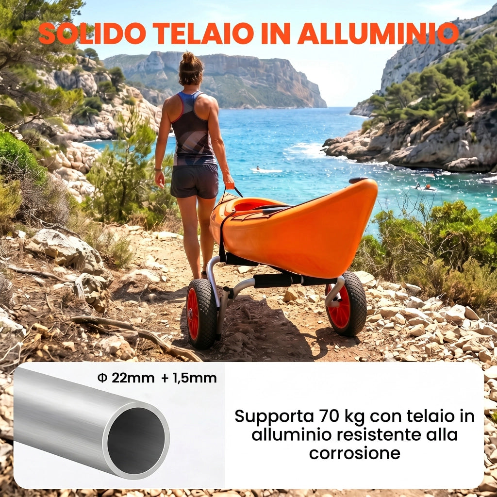 Carrello Pieghevole per Kayak ¨C Xylo ¨C Pneumatici 25cm