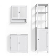 Vicco Set mobili bagno Bianco 3 parti, con colonna