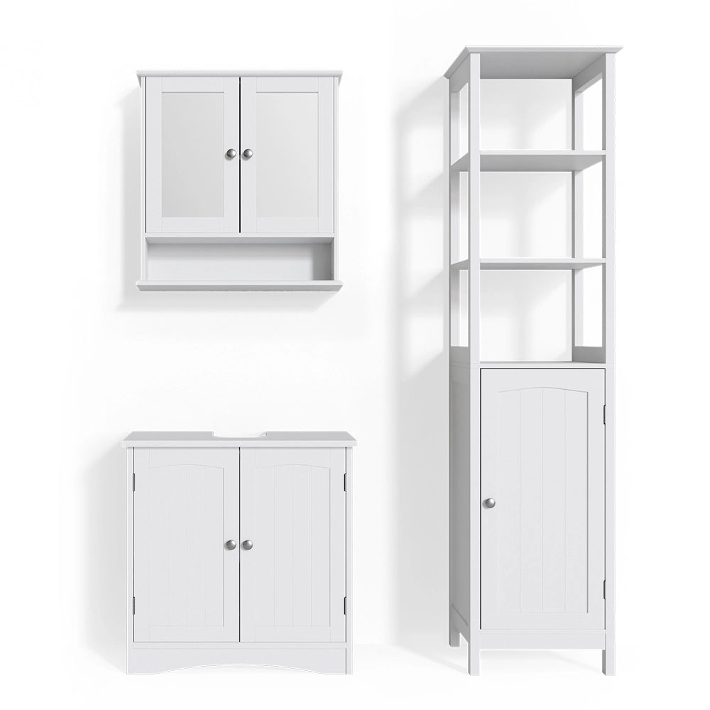 Vicco Set mobili bagno Bianco 3 parti, con colonna
