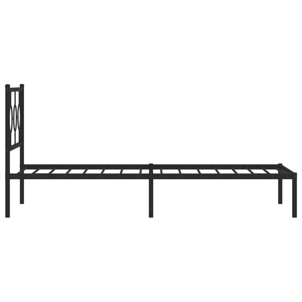 Giroletto con Testiera Metallo Nero 100x200 cm 376221