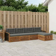 Set di divani da esterno con cuscino 5 pcs Naturale e Antracite 3383235