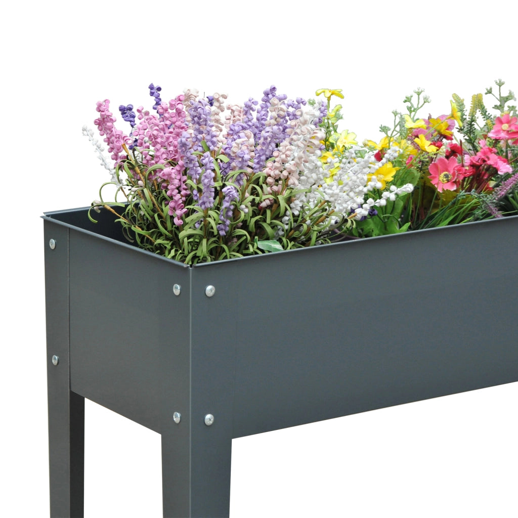 Cassone per piante ¨C Minimal ¨C metallo grigio 100x30x80 cm