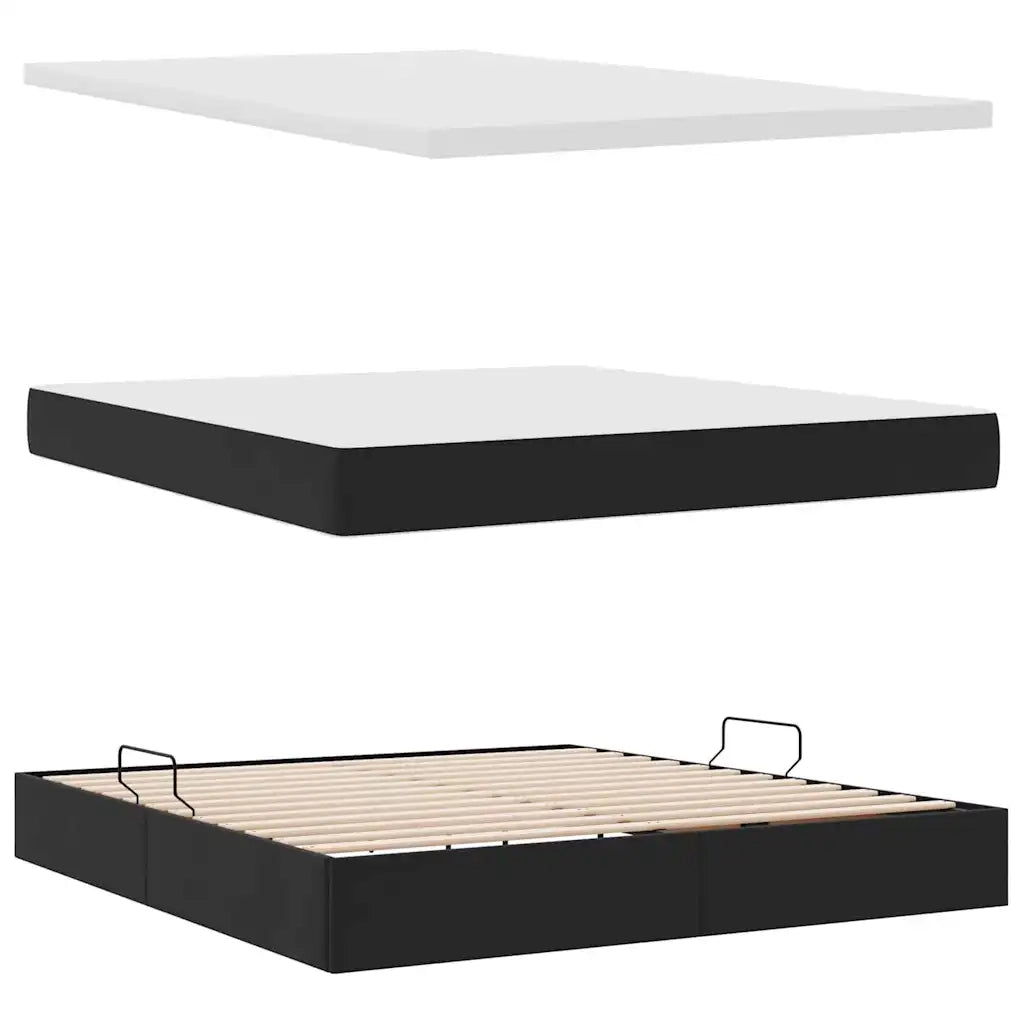 Letto con contenitore e materasso Nero 180 x 200 cm Velluto 3371987