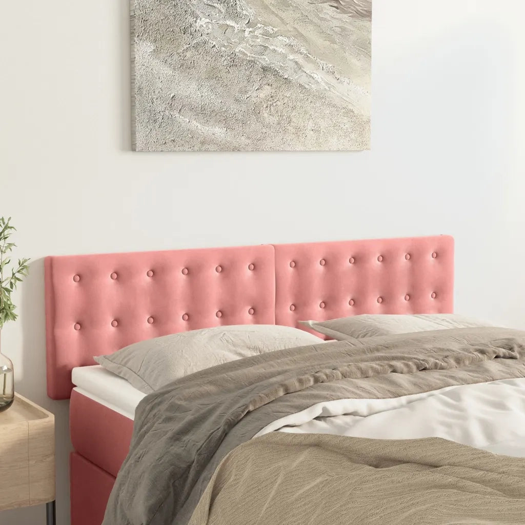 Testiera Rosa 144x5x78/88 cm in Velluto 346475