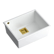 Lavello In Granito David 50 White Tappo rame spazzolato
