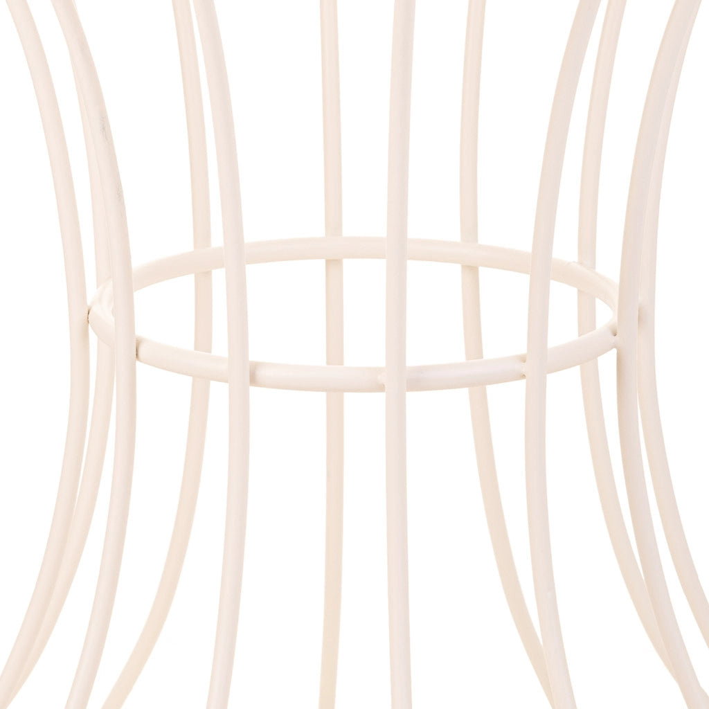 Tavolino in ferro battuto bianco 50x50x58