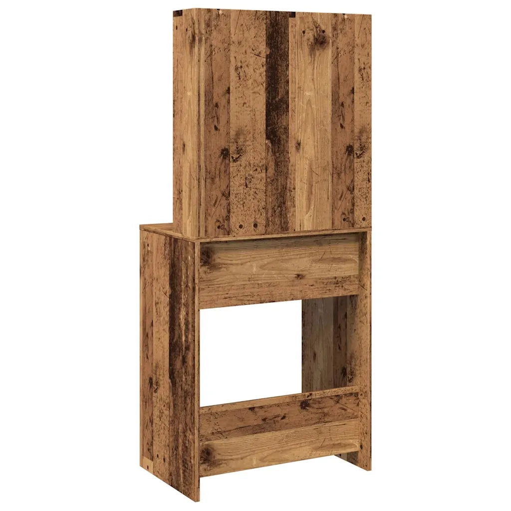 Toeletta con LED Legno Antico 60x40x140 cm 856999