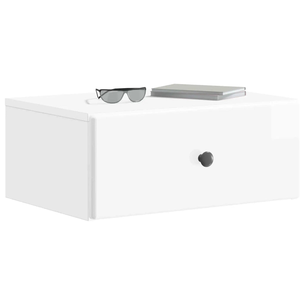 Mobiletto da notte a muro 2 pcs Bianco Lucido 49 x 34,5 x 20 cm 899134