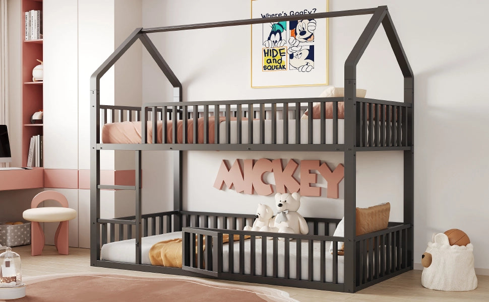 Letto a castello funzione casa metallo 90x200 cm