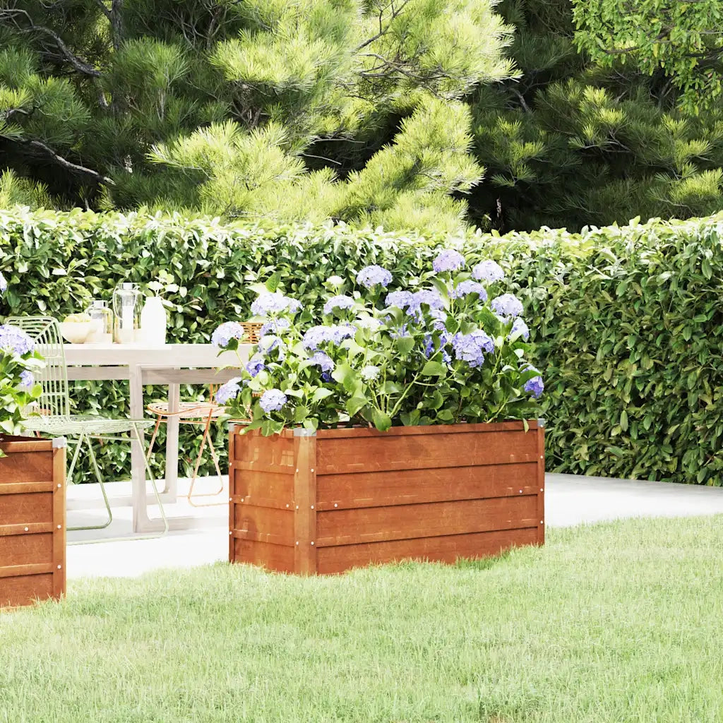 Letto Rialzato da Giardino Ruggine 100x40x45 cm Acciaio Corten 151950