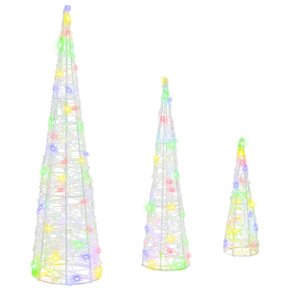 Albero di Natale 3 pcs Multicolore 20 x 20 x 80 cm Acrilico 42019018
