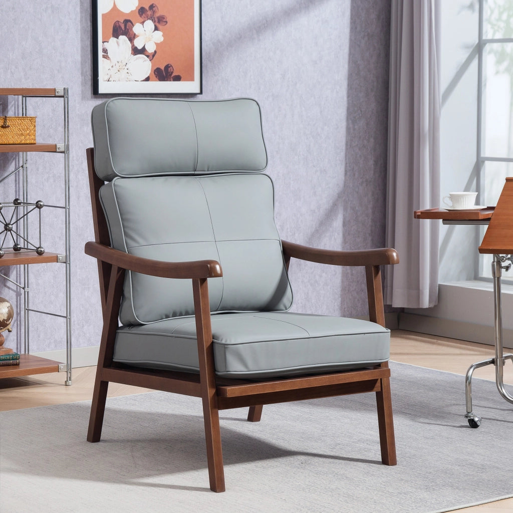 Poltrona ¨C Minimal ¨C Grigio e Pelle Sintetica