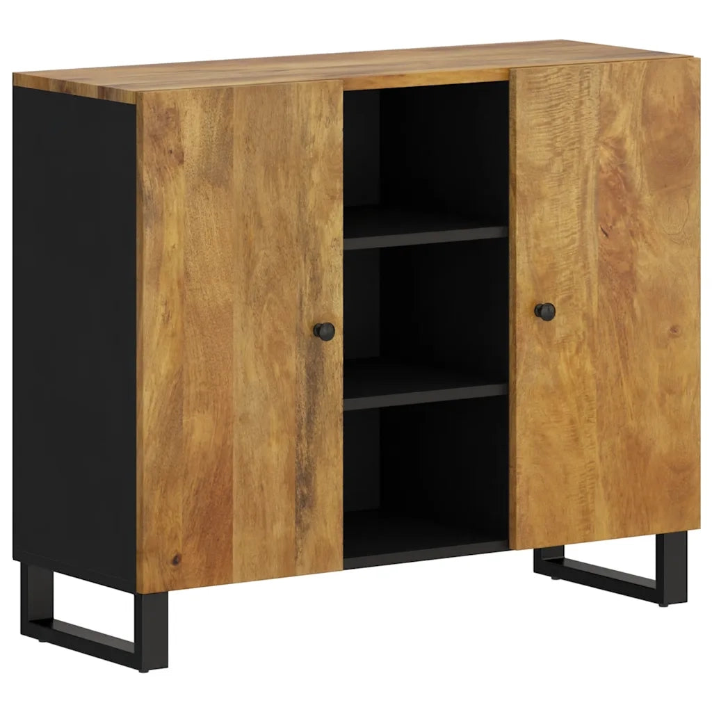 Credenza con 2 Ante-Buffet-Armadio da cucina 90x33x75 cm in Legno Massello di Mango 250843