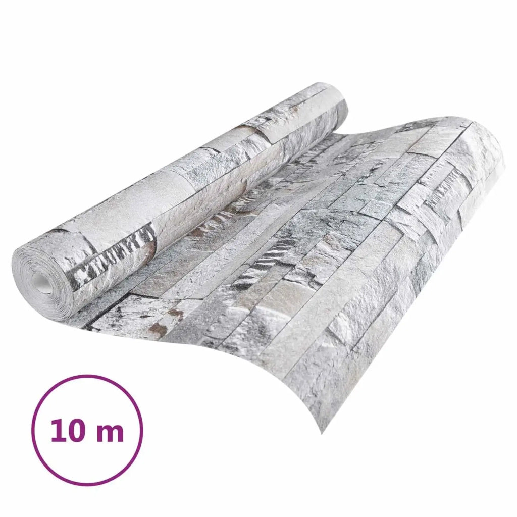 Carta da Parati 3D Pietra Grigio 10 x 0,53 m 42046693