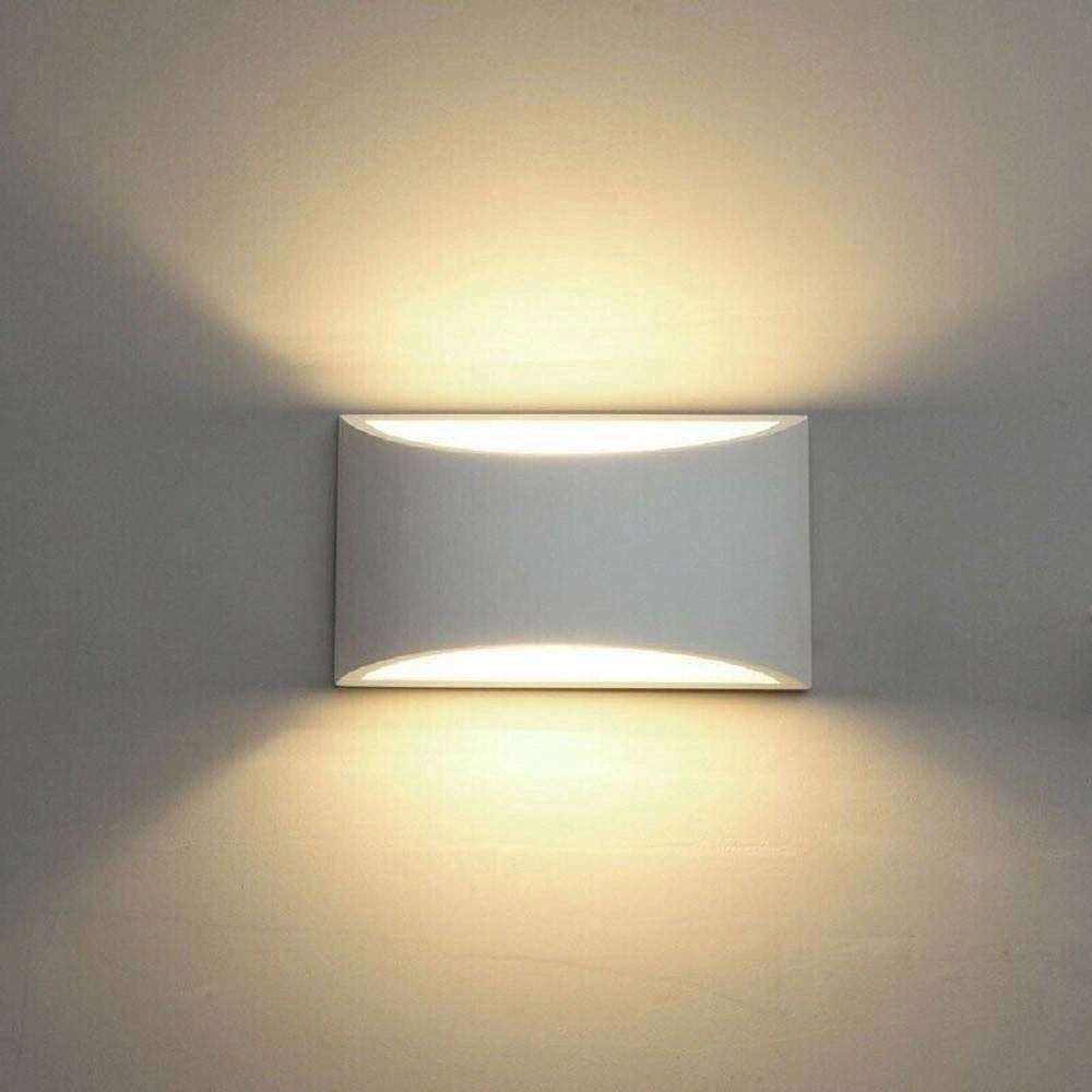 Trade Shop - Applique Da Parete In Gesso Verniciabile Doppia Luce G9 Lampada Moderna Gs-e14 -