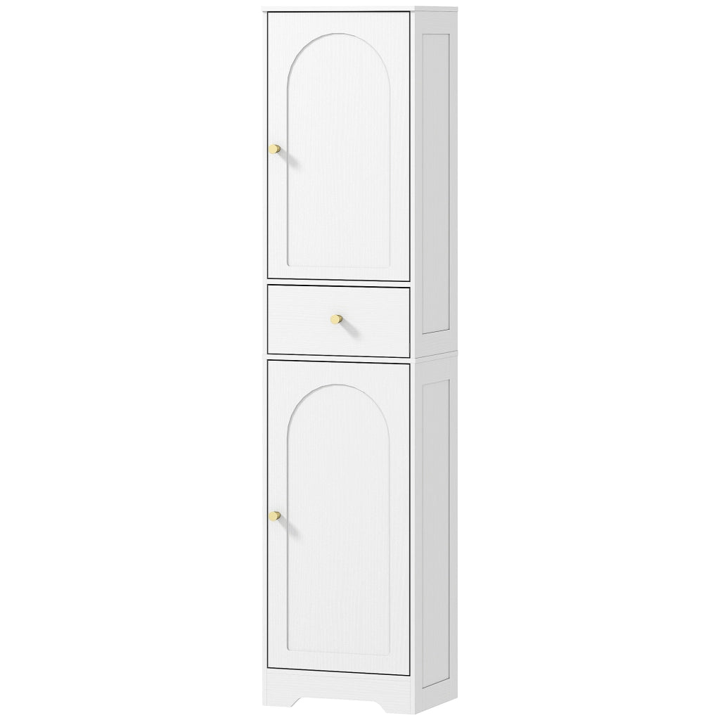 Colonna bagno alta con ante cassetto e ripiani regolabili ¨C Xylo ¨C Bianco 40x29,5x170cm