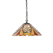 Lampada a sospensione Tiffany cono vetro Hector E27 60W