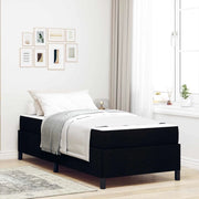 Letto a molle con materasso Nero 90 x 190 cm Tessuto
