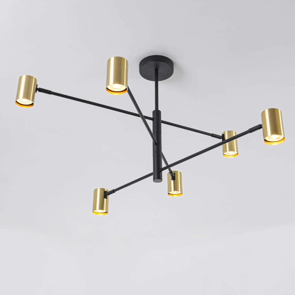 Lampada a sospensione Snow 6xGU10 oro/nero Light Prestige