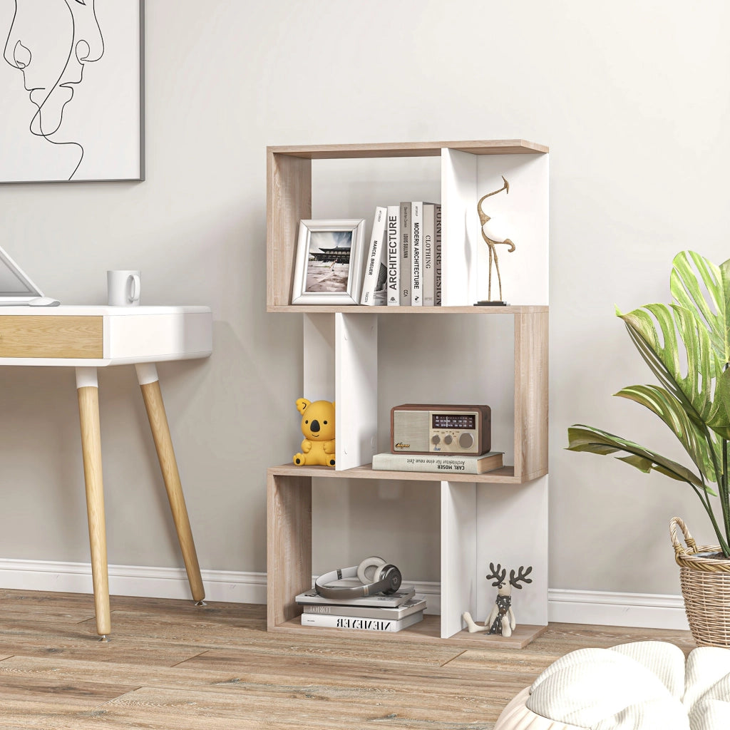 Libreria Moderna Legno 3 Ripiani ¨C zephmum ¨C 60x24x111.4cm